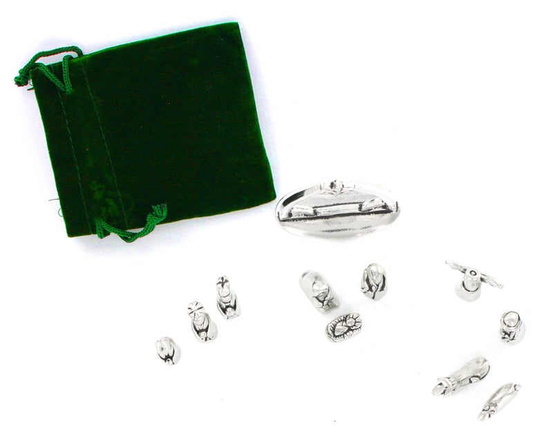 Basic Spirit Nativity Set with Chreche Mini Pewter Figurine 11 Pc Set with Velvet Pouch - Image 3